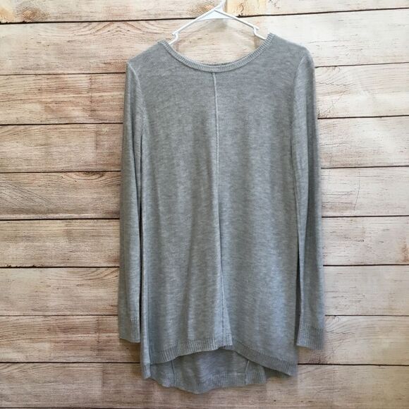 NEW WITH TAGS JOAN VASS CASHMERE BLEND SWEATER IN FLINT GRAY HEATHER - Picture 1 of 8
